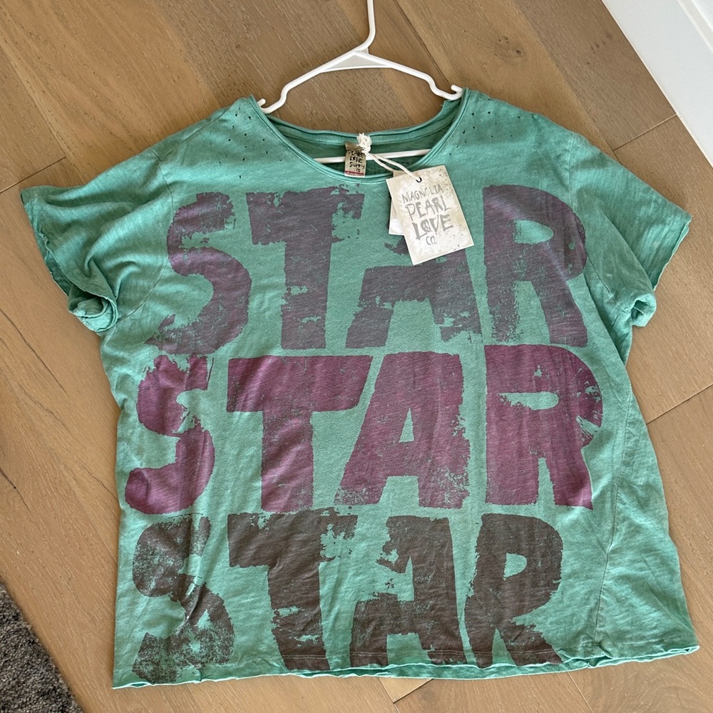 Magnolia Pearl Green and Purple Star Tee